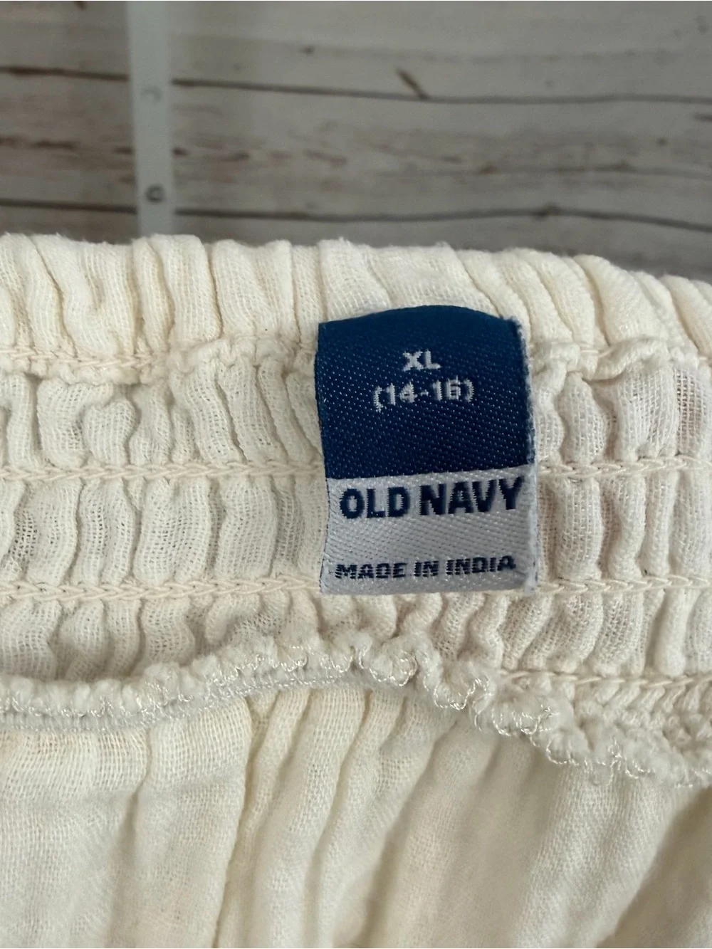 Old Navy Double-Weave Smocked Tiered Skirt. Cream Color Girls size XL 14-16
